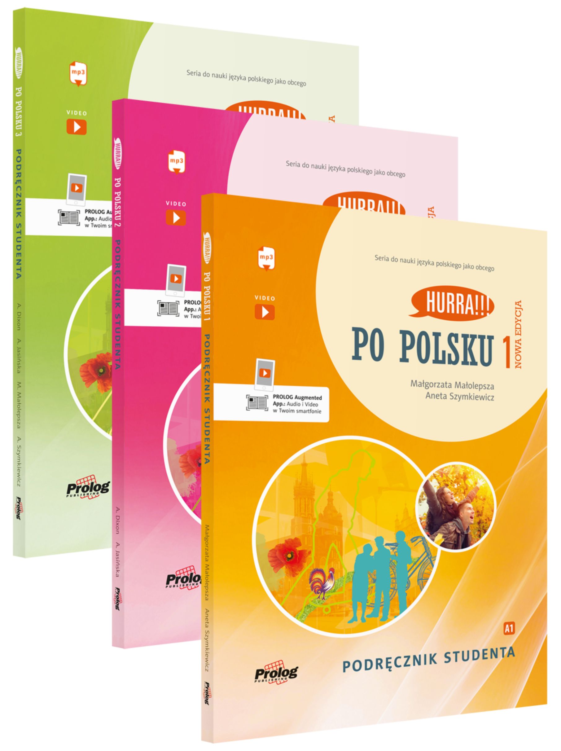 Okładki podręczników studenta serii Hurra!!! Po polsku